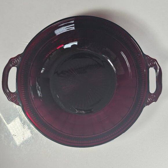 Anchor Hocking Royal Ruby Red Coronation. Two Handles. Depression Glass Bowl - Picture 1 of 12